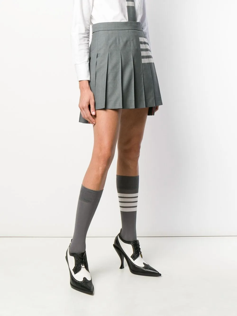 4-Bar pleated miniskirt