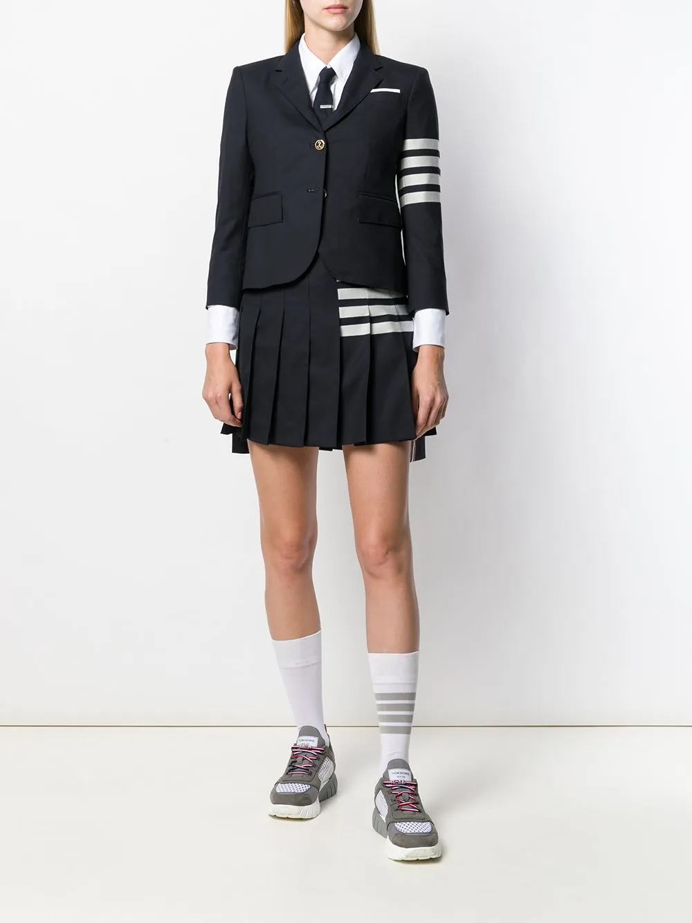 4-Bar pleated miniskirt