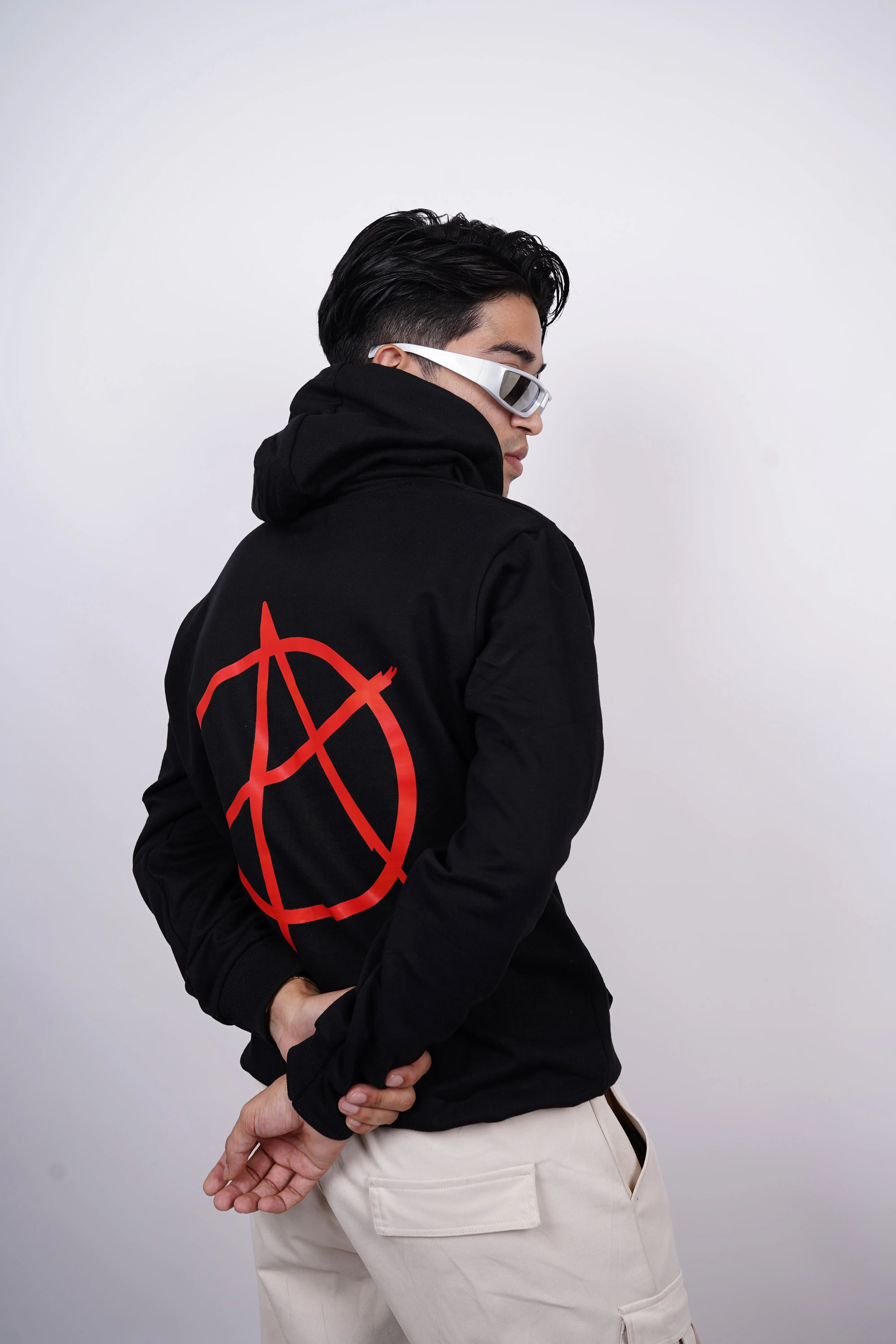 Alpha Relaxed Fit Black Hoodie For Men By DemonWear