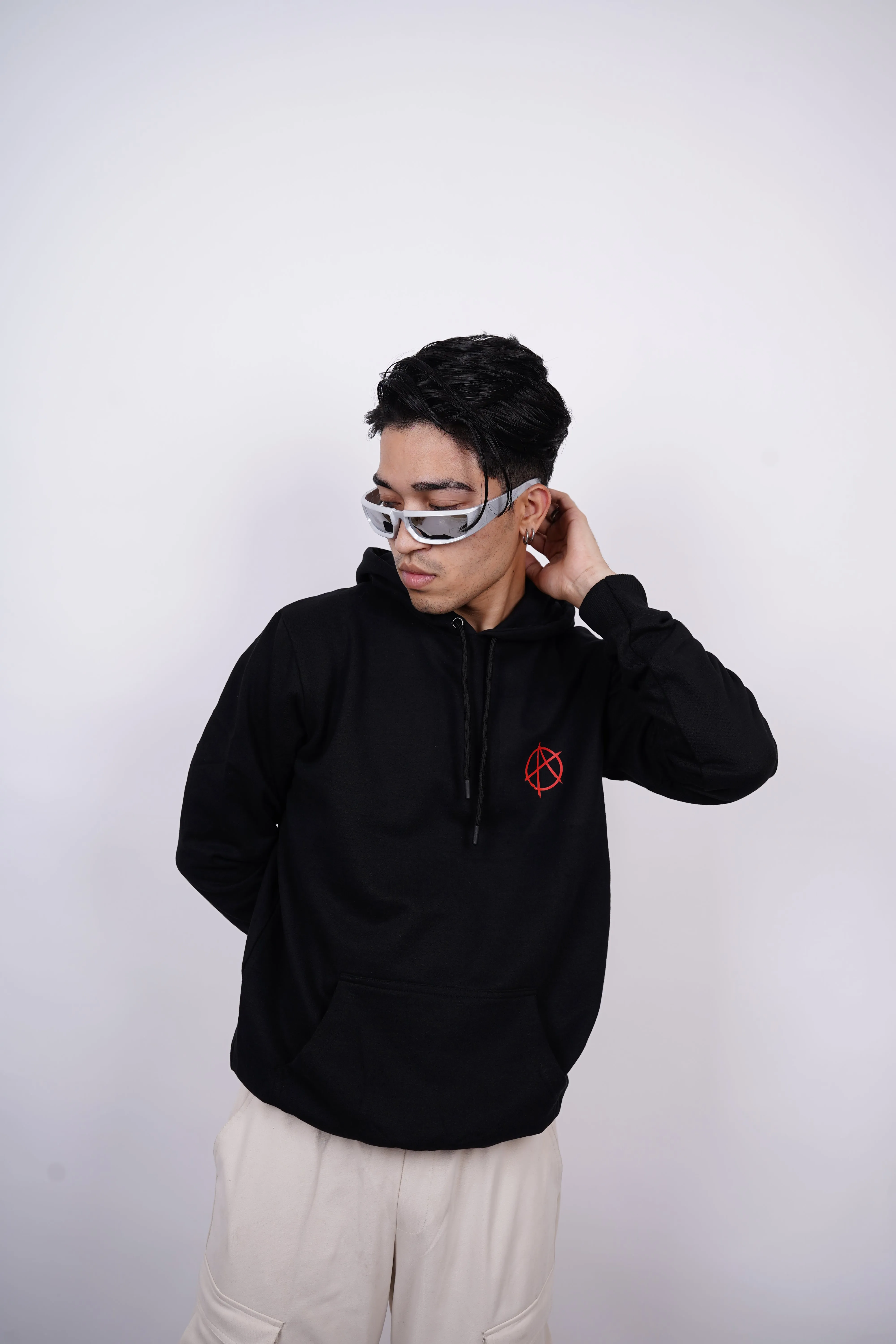 Alpha Relaxed Fit Black Hoodie For Men By DemonWear