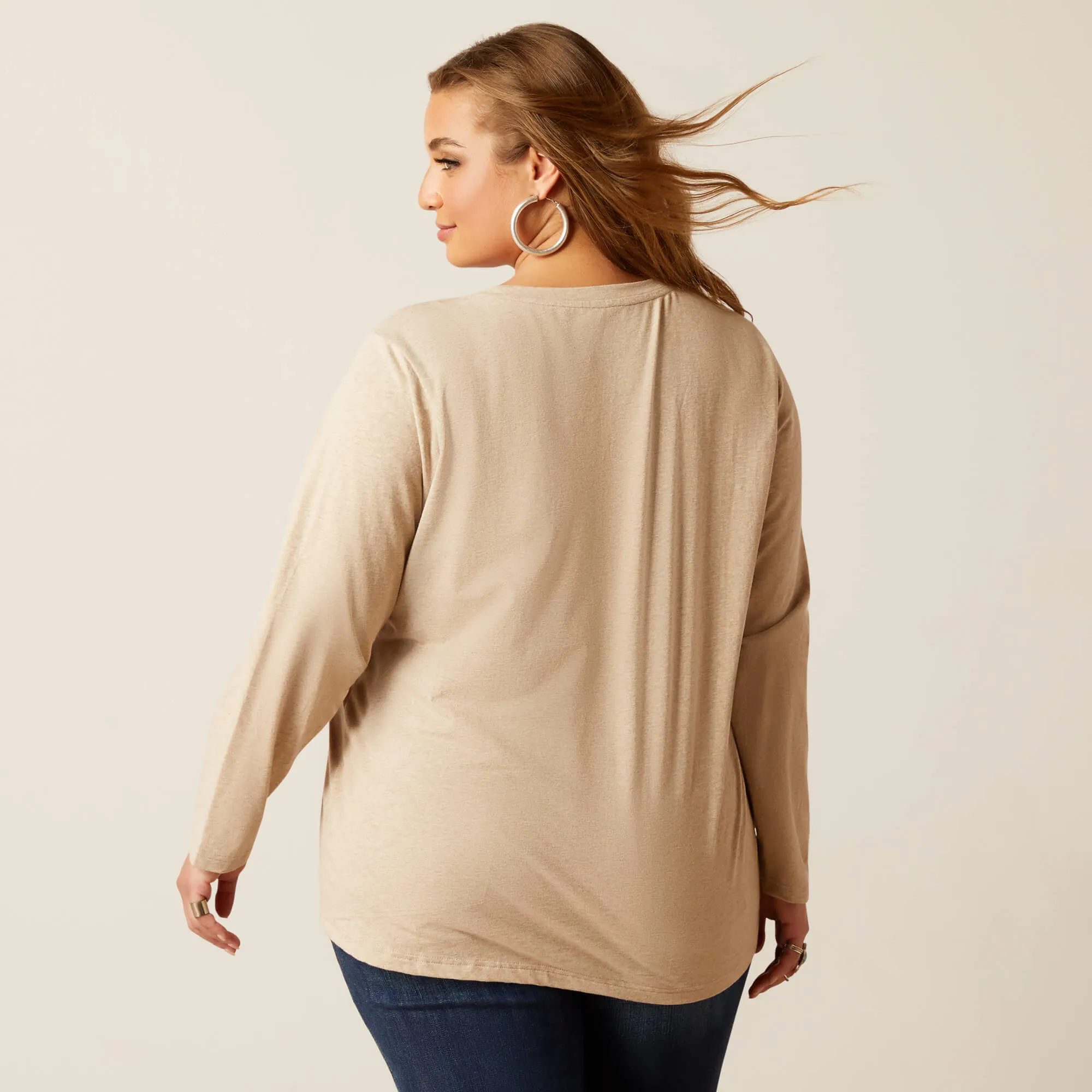 Ariat Women's Oatmeal Serape Shield Long Sleeve Tee