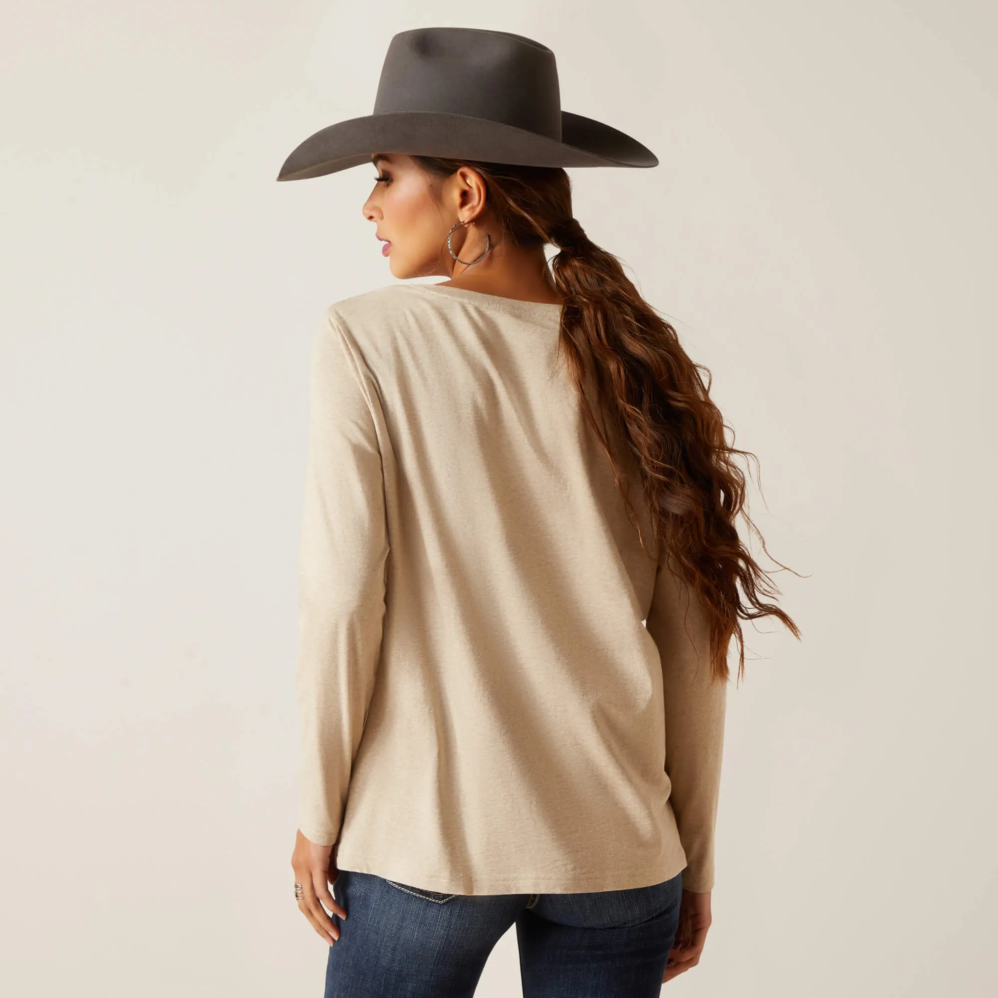 Ariat Women's Oatmeal Serape Shield Long Sleeve Tee