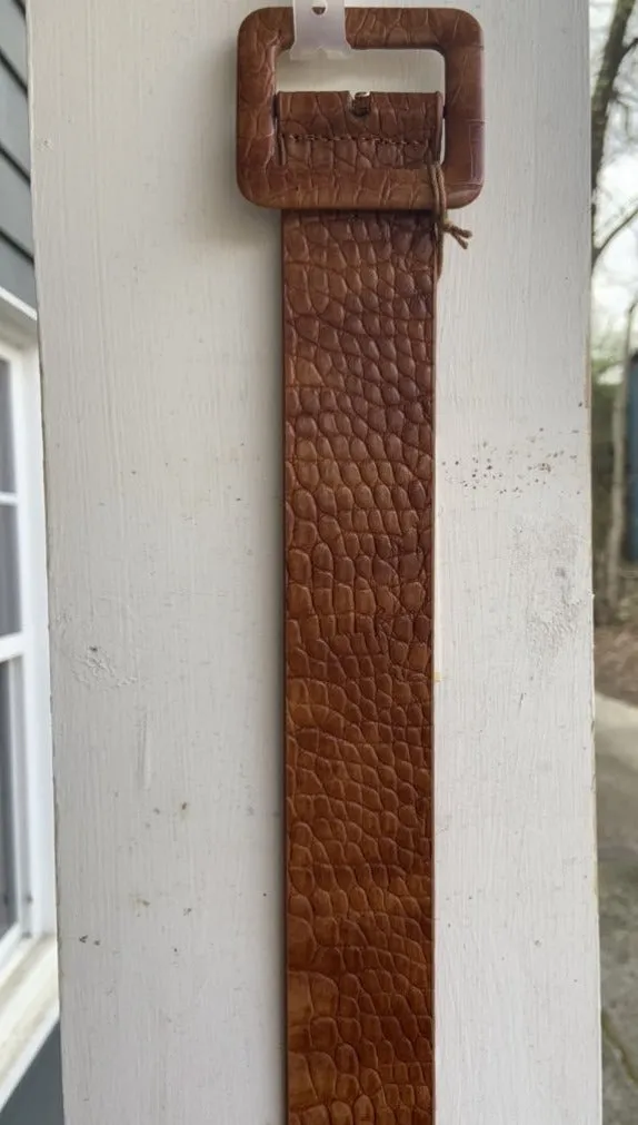 Crocodile Print Belt with Rectangle Buckle (5063)