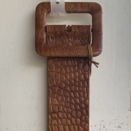 Crocodile Print Belt with Rectangle Buckle (5063)