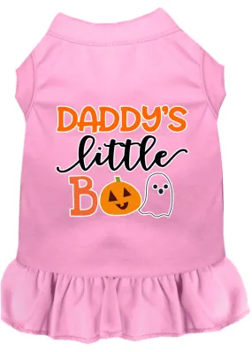 Daddy's Little Boo Screen Print Dog Dress Light Pink Xxxl