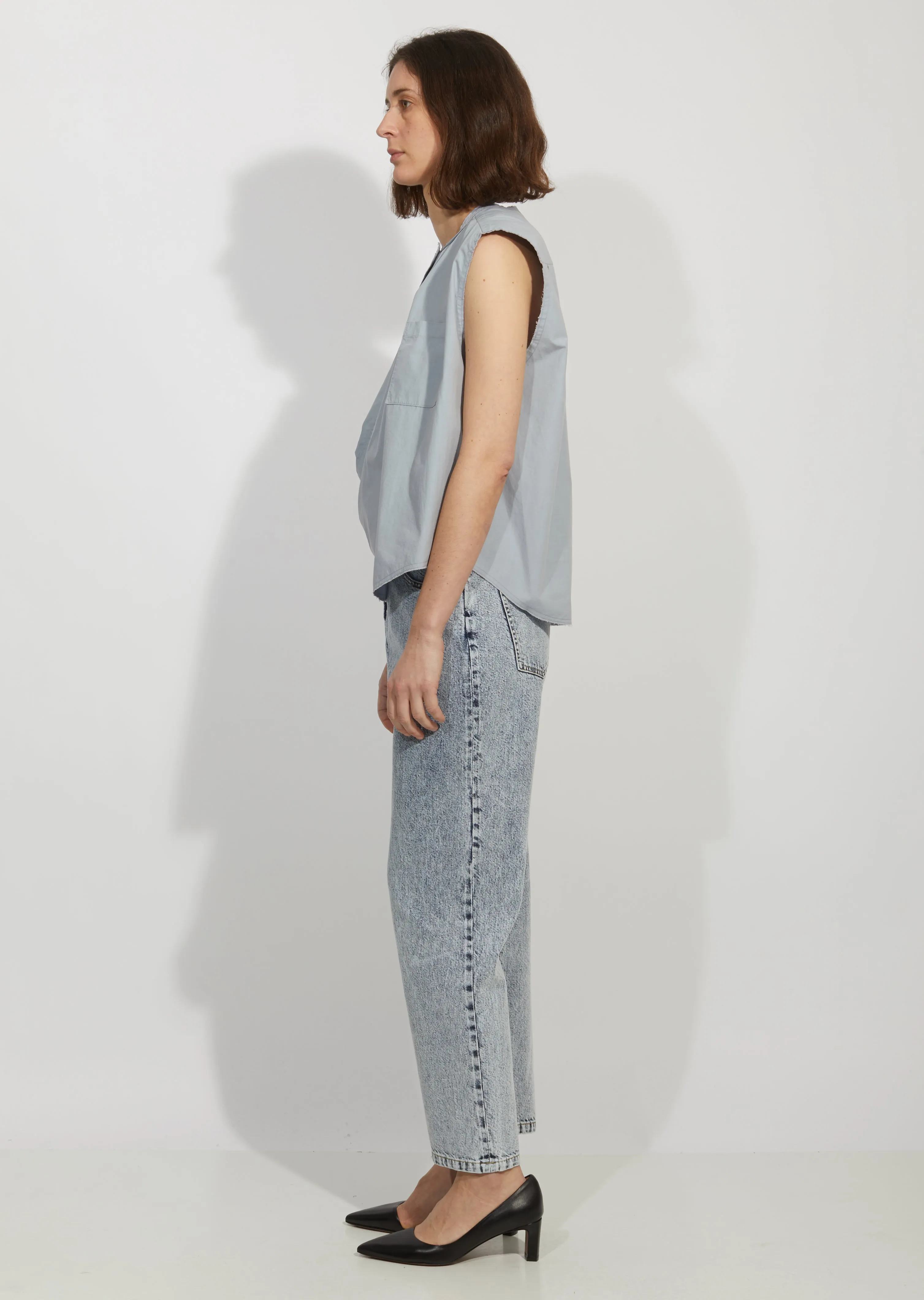 Draped Placket Oversized Top