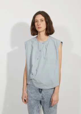 Draped Placket Oversized Top