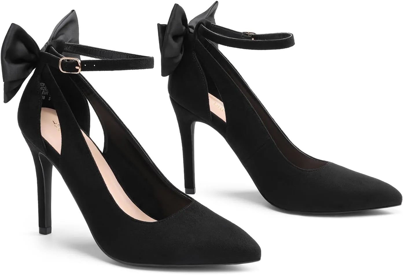 DREAM PAIRS Women's High Heels Stiletto Strappy Pointed Toe Bow Heel Pumps Sexy D'Orsay Party Wedding Dress Shoes