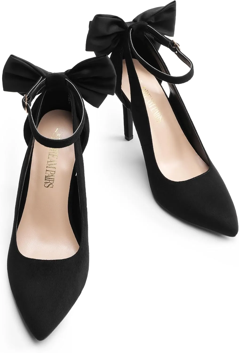 DREAM PAIRS Women's High Heels Stiletto Strappy Pointed Toe Bow Heel Pumps Sexy D'Orsay Party Wedding Dress Shoes