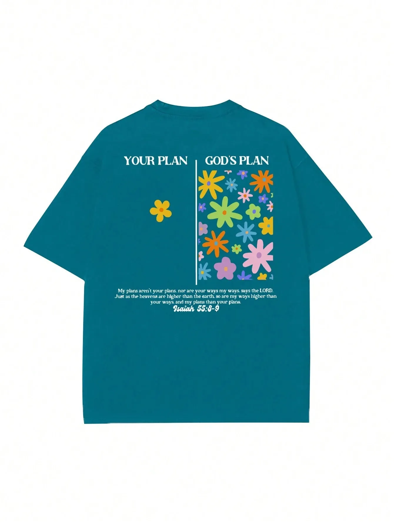 Ezwear Women'S Summer Loose Fit Casual T-Shirt with Slogan, Flower Print, round Neck and Dolman Sleeves