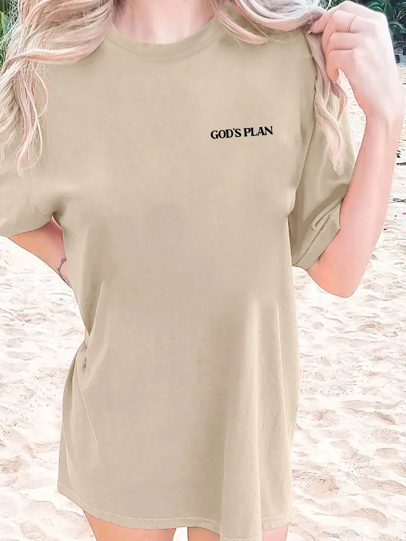 Ezwear Women'S Summer Loose Fit Casual T-Shirt with Slogan, Flower Print, round Neck and Dolman Sleeves