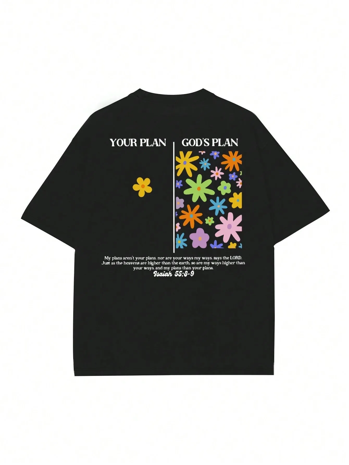 Ezwear Women'S Summer Loose Fit Casual T-Shirt with Slogan, Flower Print, round Neck and Dolman Sleeves