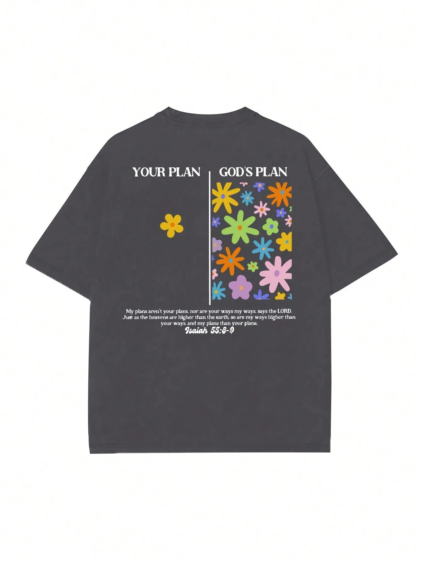 Ezwear Women'S Summer Loose Fit Casual T-Shirt with Slogan, Flower Print, round Neck and Dolman Sleeves