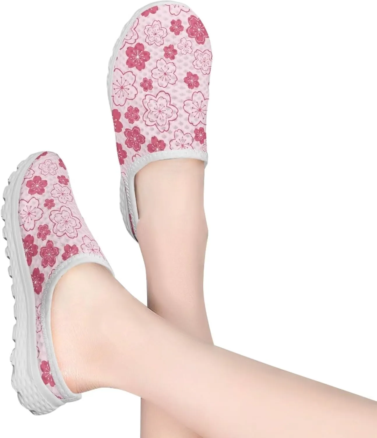 Howilath Flower Print Women's Mule Shoes Casual Garden Clogs Lightweight Slip on Sneakers Mules Sneakers with EVA Sole