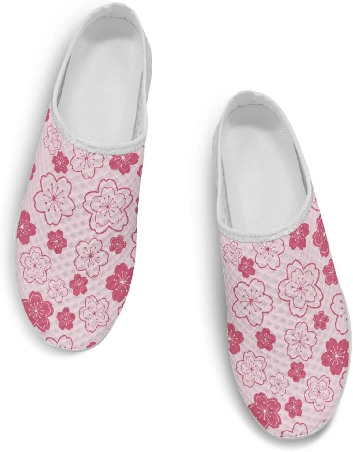 Howilath Flower Print Women's Mule Shoes Casual Garden Clogs Lightweight Slip on Sneakers Mules Sneakers with EVA Sole
