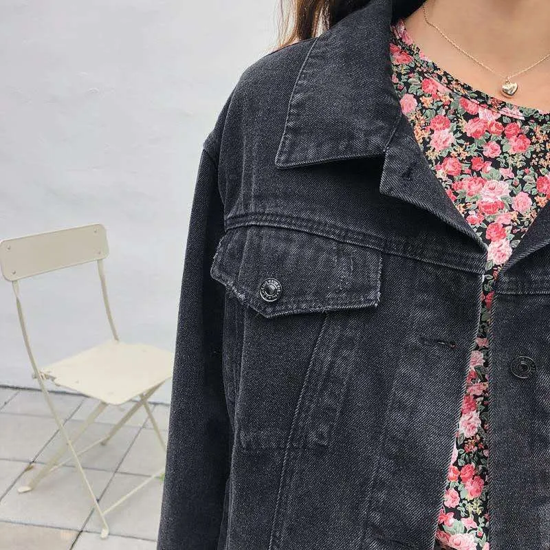 'Kate' Embroidered Back Denim Jacket