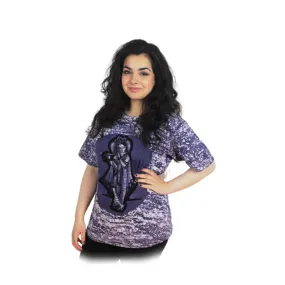 Krishna Print Purple Round Neck T-Shirt