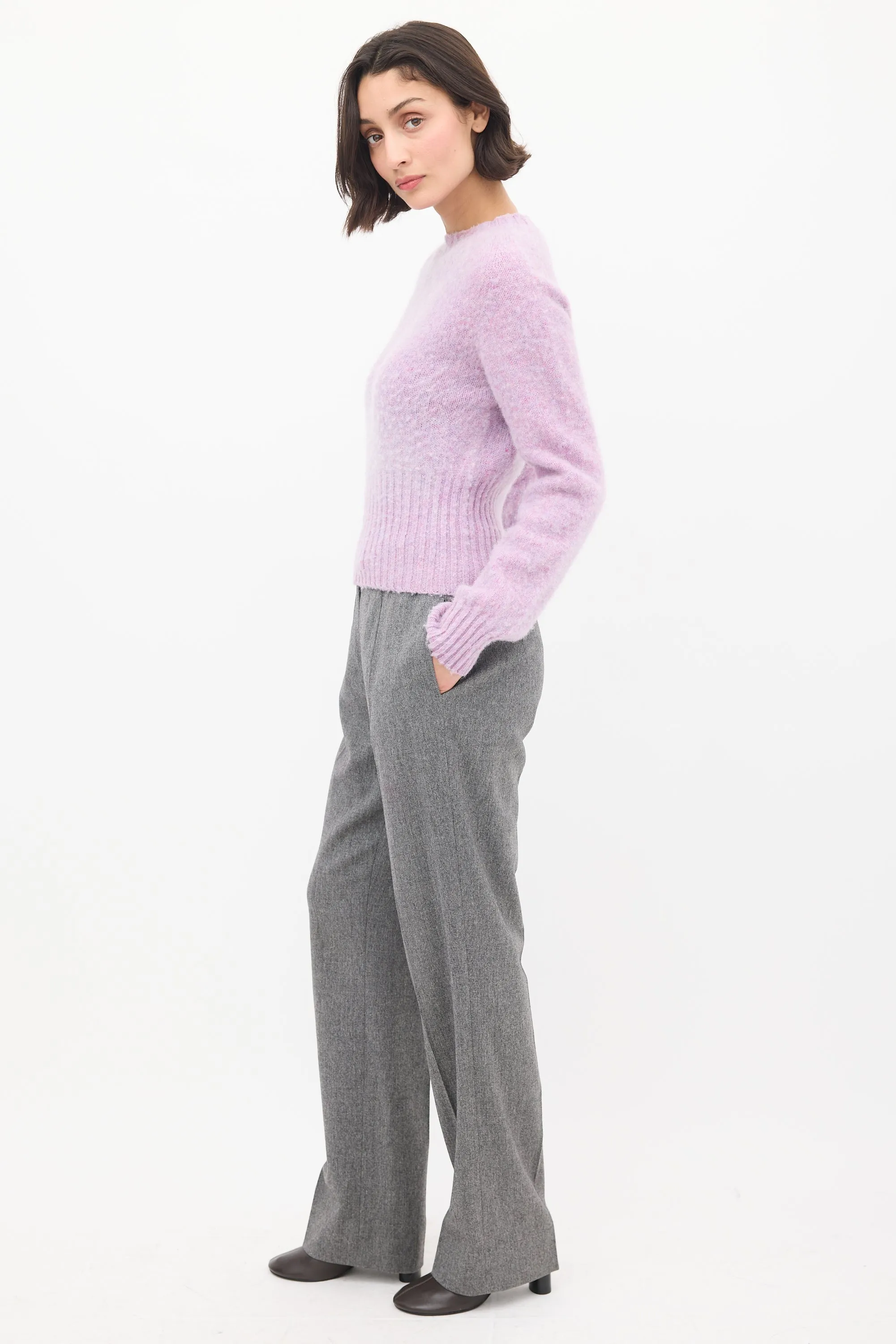 Light Purple Brushed Wool Sweater