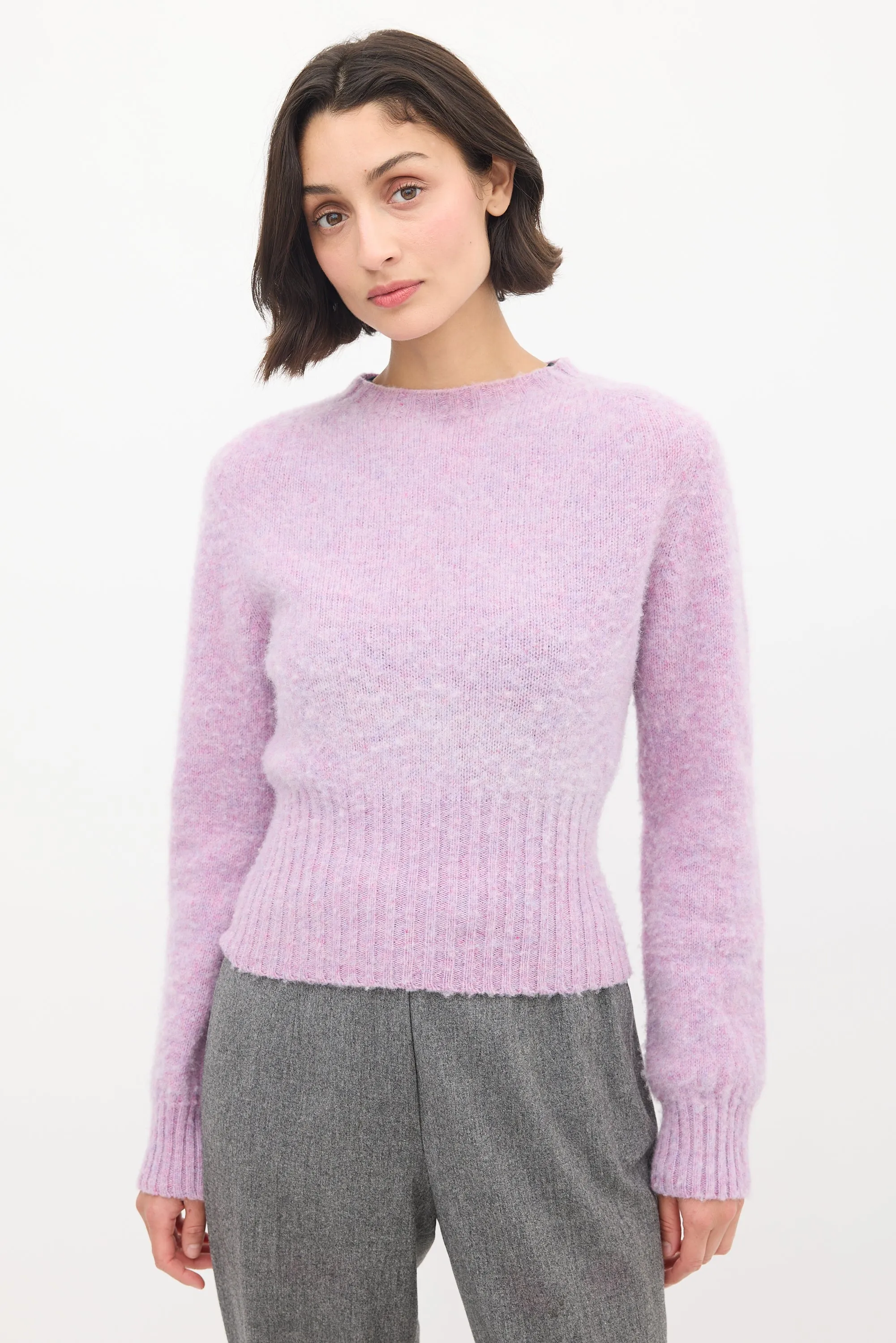 Light Purple Brushed Wool Sweater