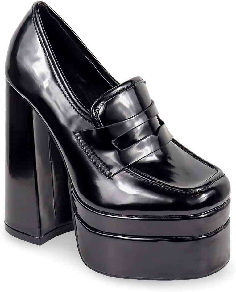Liliana Polyurethane Double Platform Loafer Heel, ARI-12
