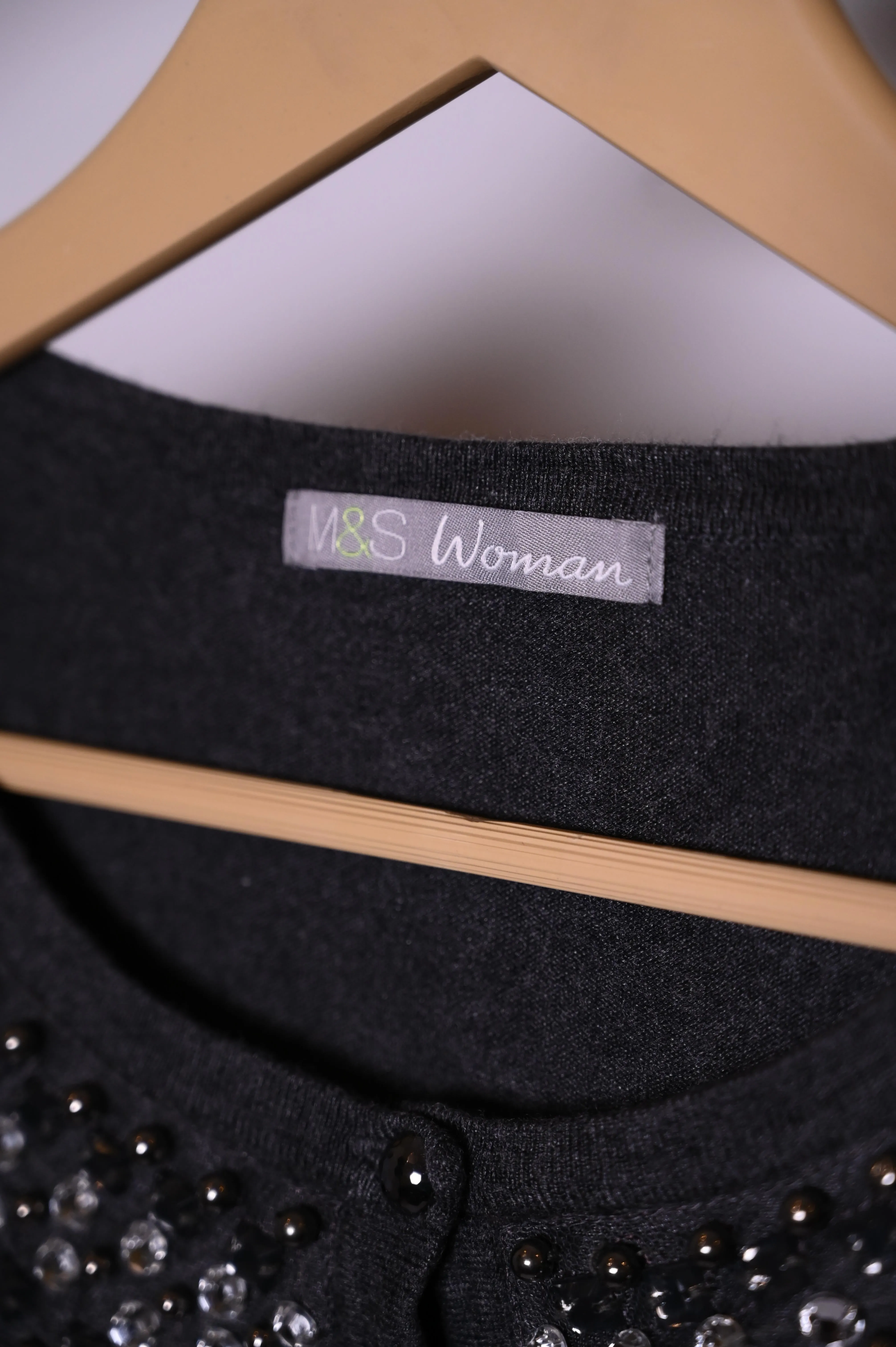 M&S Grey Viscose Sweater – Medium Size