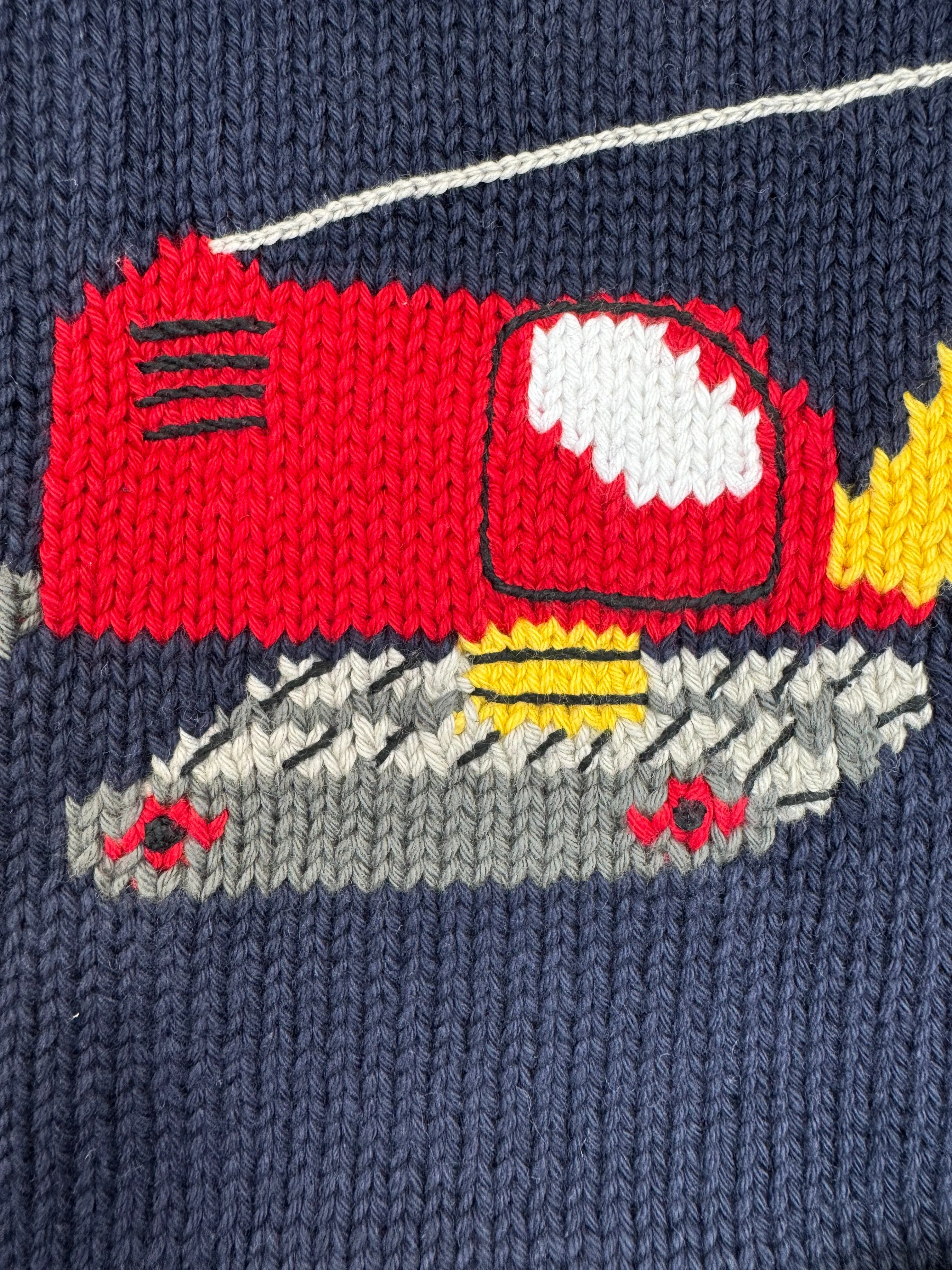 Navy Crane Roll Neck Sweater
