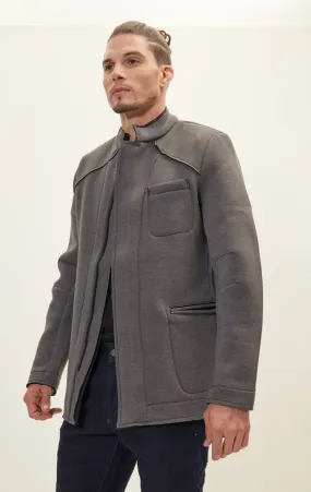 Neoprene Stand Collar Jacket - Anthracite