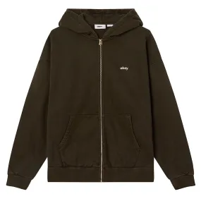 OBEY LOWERCASE PIGMENT ZIP HOOD // PIGMENT ROSIN