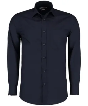 Poplin shirt long-sleeved (tailored fit) | Dark Navy