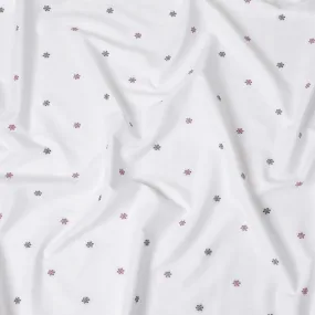 Regal Jacquard Cotton Shirting Fabric, 150 cm Width - White with Contrasting Embossed Patterns-D18736
