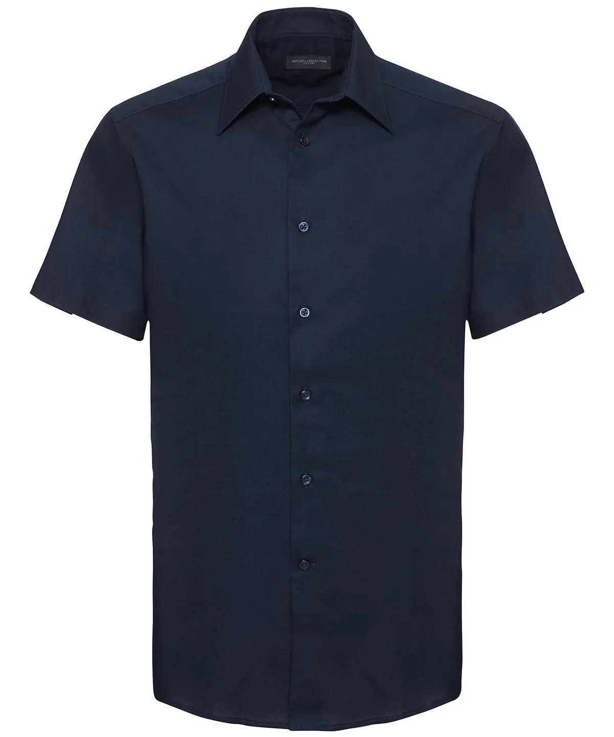 Short sleeve easycare tailored Oxford shirt | Bright Navy