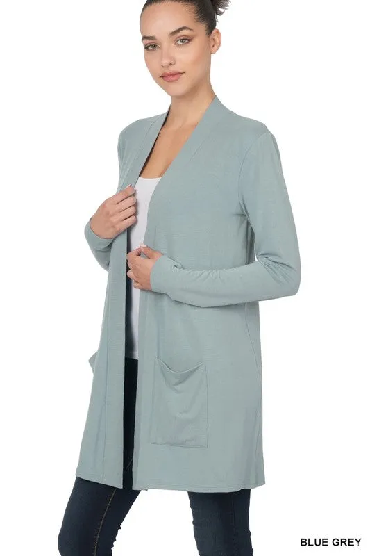 SLOUCHY POCKET OPEN CARDIGAN
