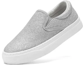 Toddler Sneakers for Girls Boys Low Top Slip On Kids Canvas Casual Shoes Comfortable Walking Sequins Glitter Shoes