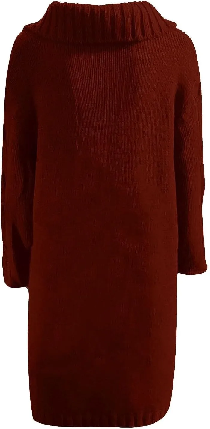 Trench Coat for Women Knitted Front Fashion Loose Elegant Warm Sweater Pocket Single Breasted Long Sleeve Women's