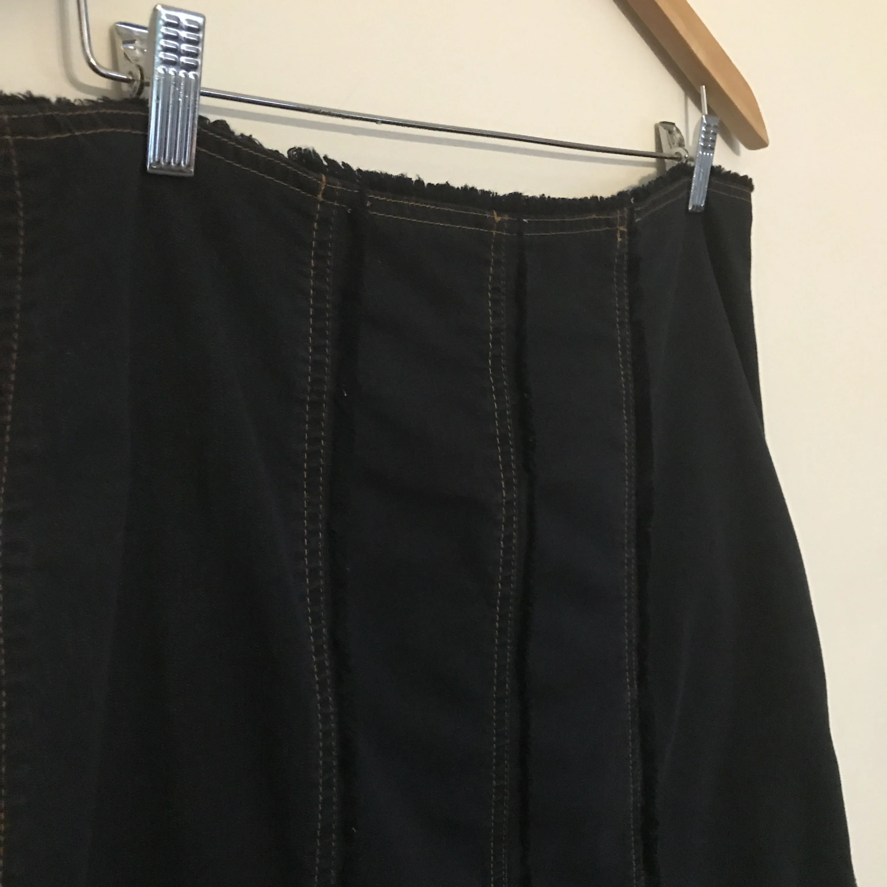 Vintage 1980s Deconstructed Pleated Denim Skirt